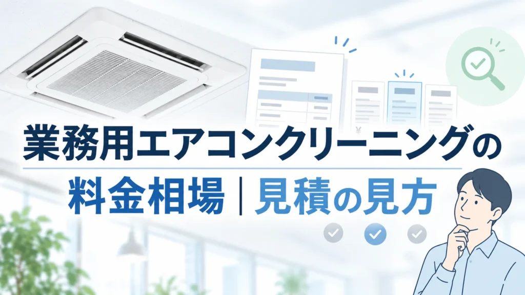 業務用エアコンクリーニングの料金相場と見積の見方を解説する記事サムネイル
